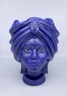 Teste di Moro Atena Ceramica Caltagirone cm H.30 L.23 Artigianale Blu Matt - DD CERAMICHE SICILIANE