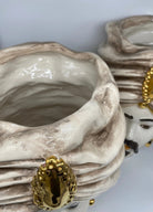 Teste di Moro Atena Ceramica Caltagirone cm H.40 L.28 Artigianale Écru Beige Oro - DD CERAMICHE SICILIANE
