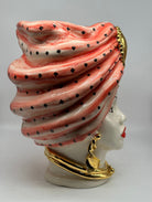 Teste di Moro Atena Ceramica Caltagirone cm H.40 L.28 Artigianale Rosso Bianco Oro - DD CERAMICHE SICILIANE