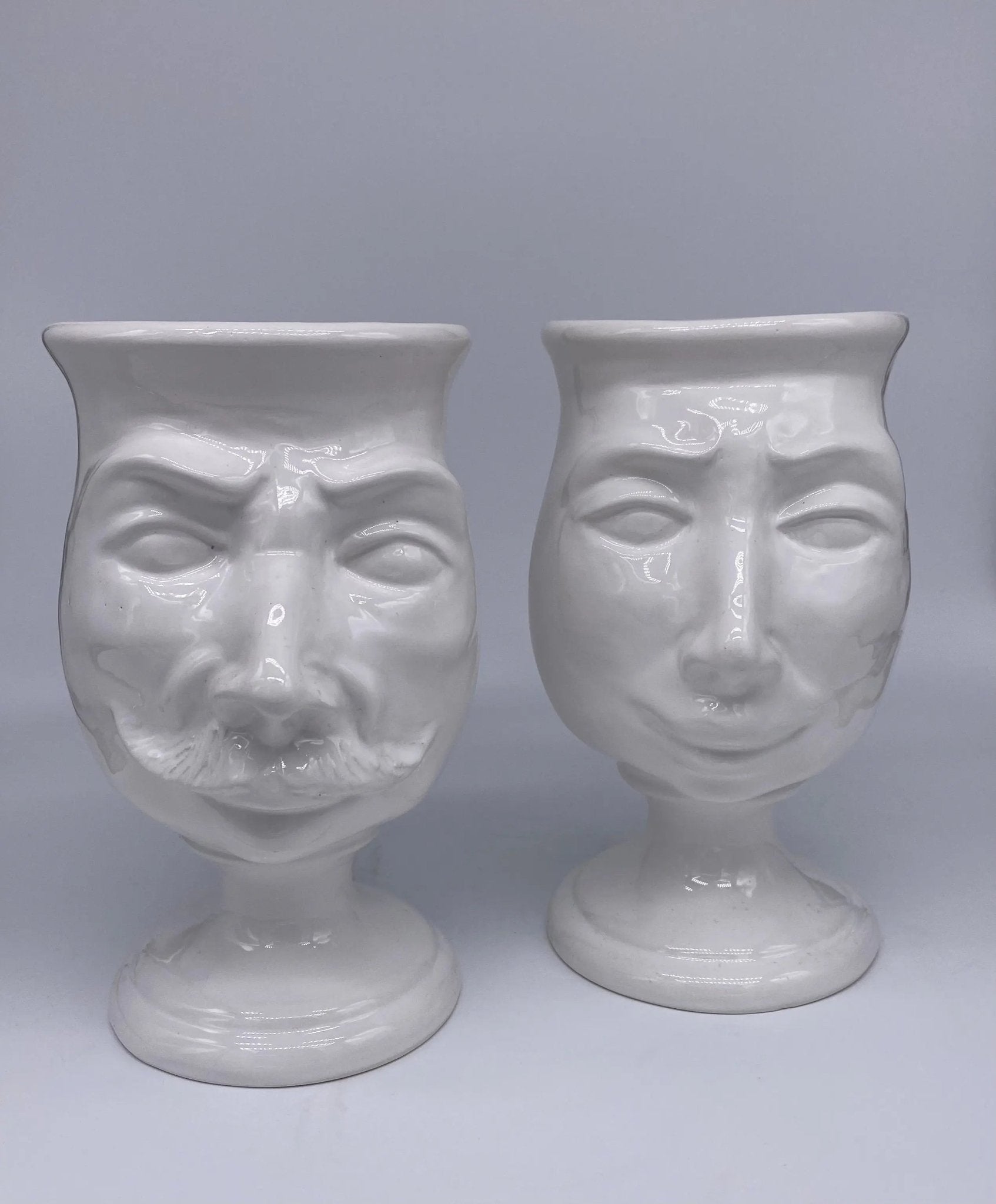 Teste di Moro Carité Ceramica Caltagirone cm H.22 L.12 Artigianale Linea New Age Bianco - DD CERAMICHE SICILIANE