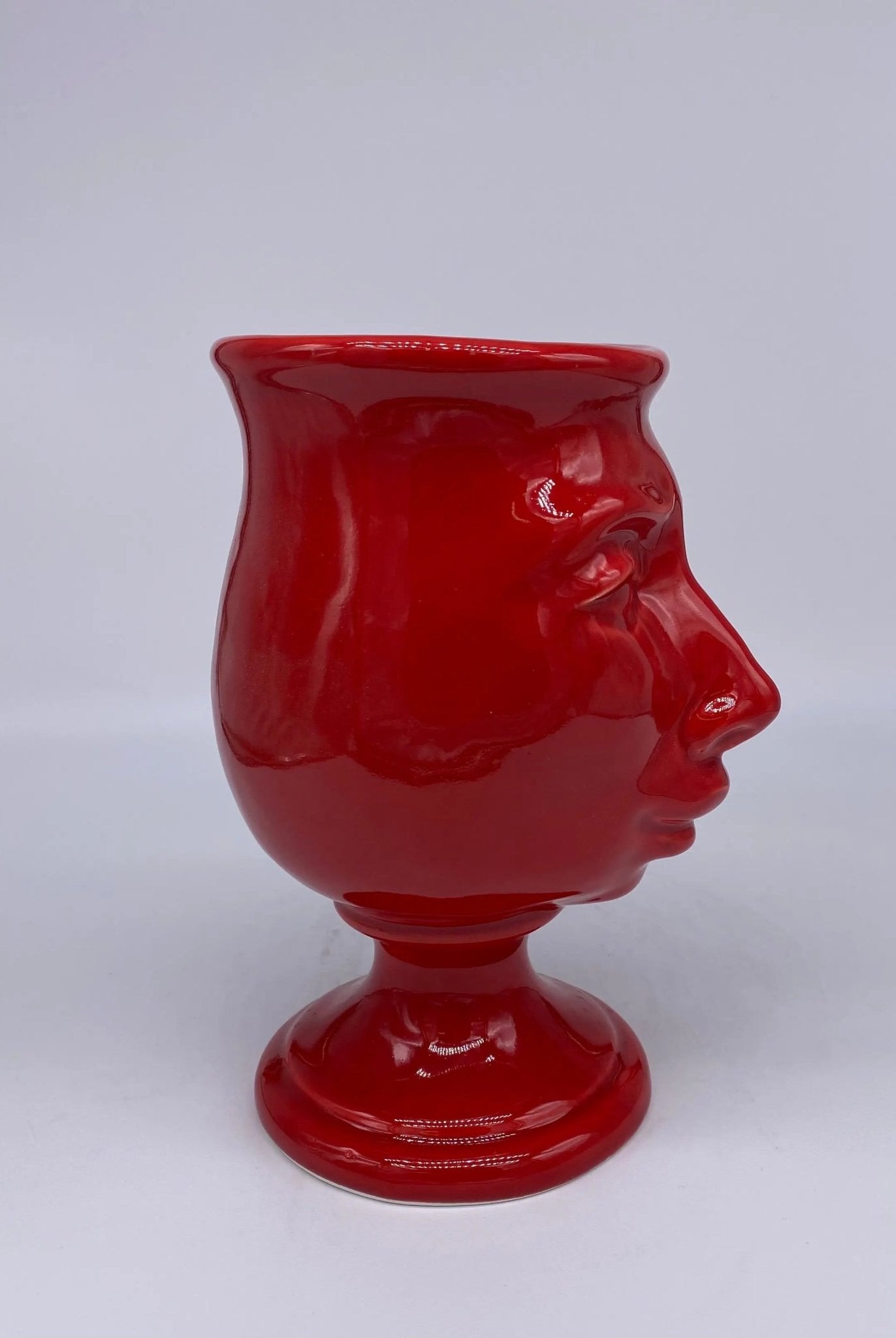 Teste di Moro Carité Ceramica Caltagirone cm H.22 L.12 Artigianale Linea New Age Rosso - DD CERAMICHE SICILIANE
