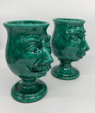 Teste di Moro Carité Ceramica Caltagirone cm H.22 L.12 Artigianale Linea New Age Verde - DD CERAMICHE SICILIANE