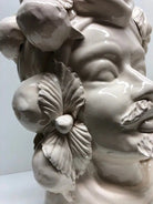 Teste di Moro Corona a Punte Ceramica Caltagirone cm H.28 L.20 Artigianale Bianco - DD CERAMICHE SICILIANE
