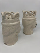Teste di Moro Corona Ceramica Caltagirone cm H.15 L.7 Artigianale Colore Bianco con dettagli - DD CERAMICHE SICILIANE