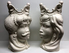 Teste di Moro Emiro Ceramica Caltagirone cm H.45 L.29 Artigianale Bianco Opaco - DD CERAMICHE SICILIANE