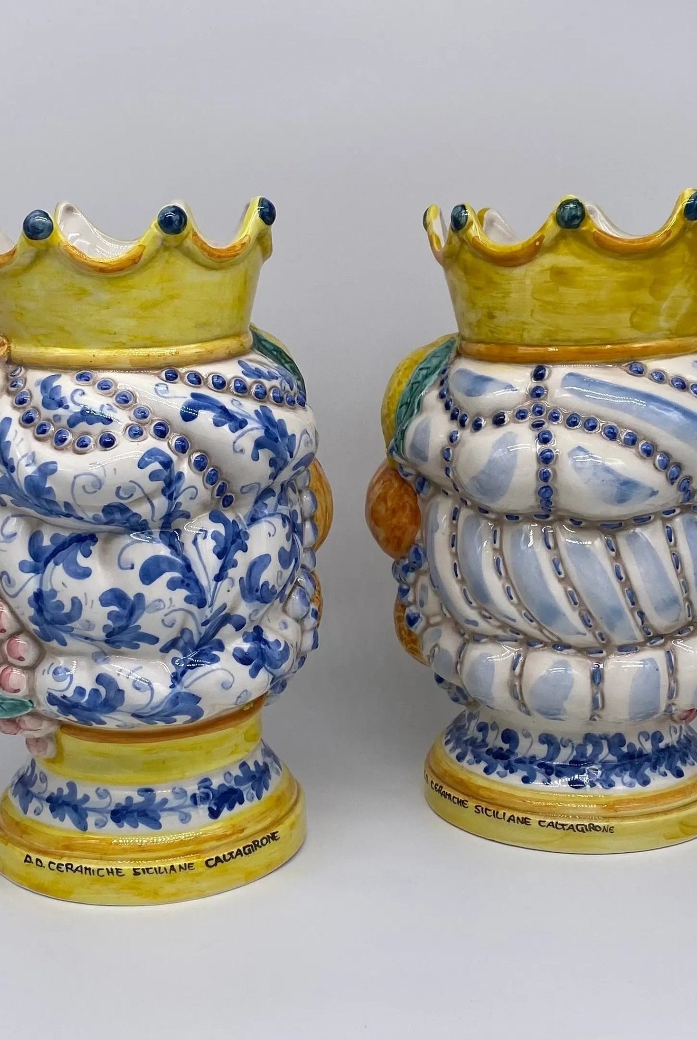 Teste di Moro Girun Ceramica Caltagirone cm H.29 L.20 Artigianale Decorazione Siciliana - DD CERAMICHE SICILIANE