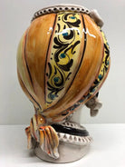 Teste di Moro Moresca Ceramica Caltagirone cm H.28 L.19 Artigianale Decorazione 2020 Arancio - DD CERAMICHE SICILIANE