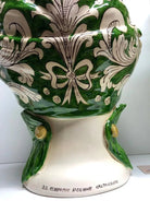 Teste di Moro Zefiro Corona Pigne Ceramica Caltagirone cm H.48 L.28 Artigianale Verde - DD CERAMICHE SICILIANE