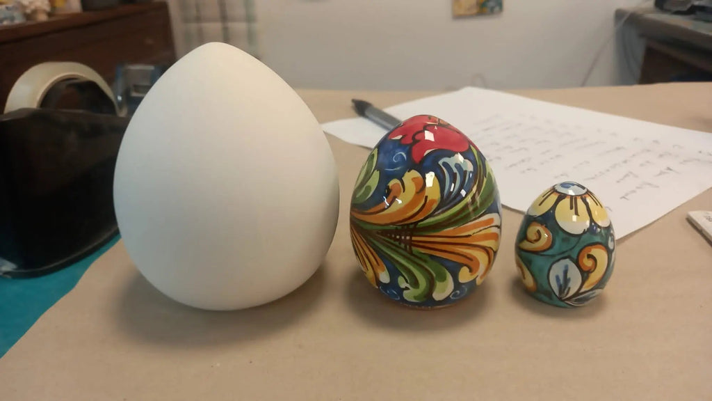 Uova di Pasqua Ceramica Caltagirone dipinte la a mano (misure e decori vari) - DD CERAMICHE SICILIANE